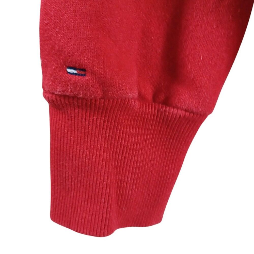 90s Vtg Tommy Hilfiger S Red Americana Short Crewneck Spellout Sweatshirt Jumper - Picture 5 of 9